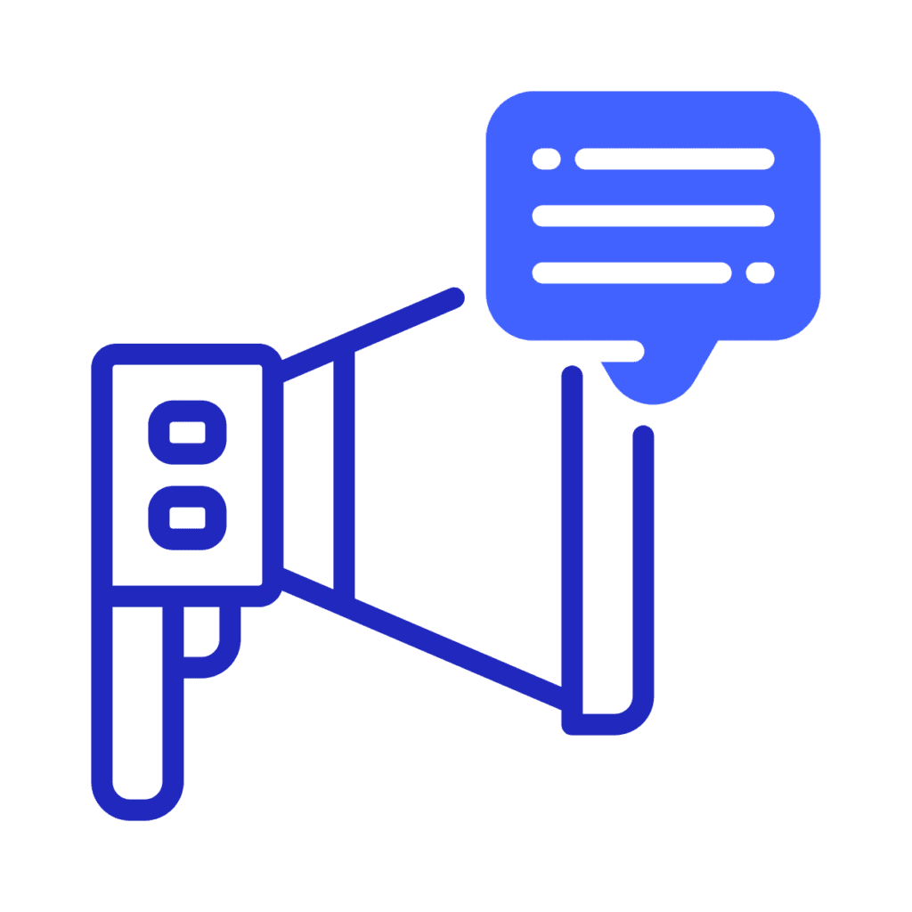 Megaphone with thought bubble icon